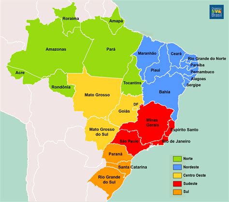 mapa dos estados do brasil - mapa de la republica